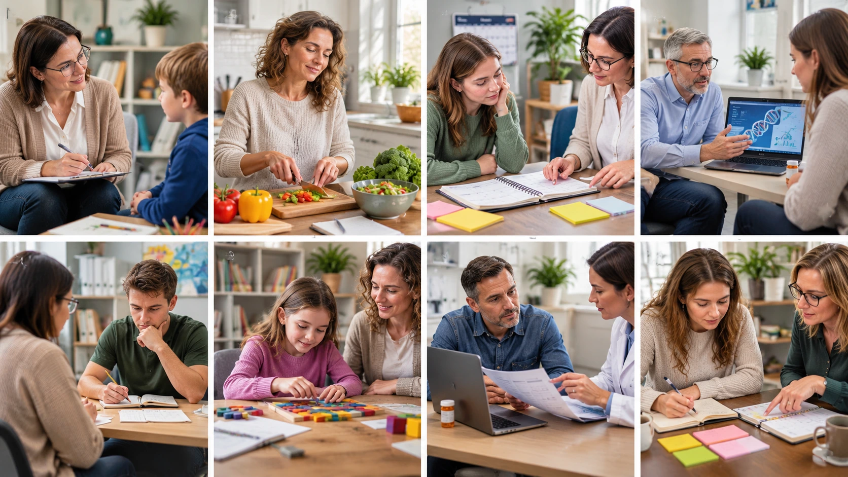 Adult discussing whole-person mental wellness and practical support with a professional