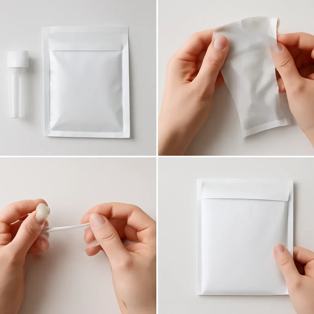At-home sample collection and return steps for microbiome test Durham