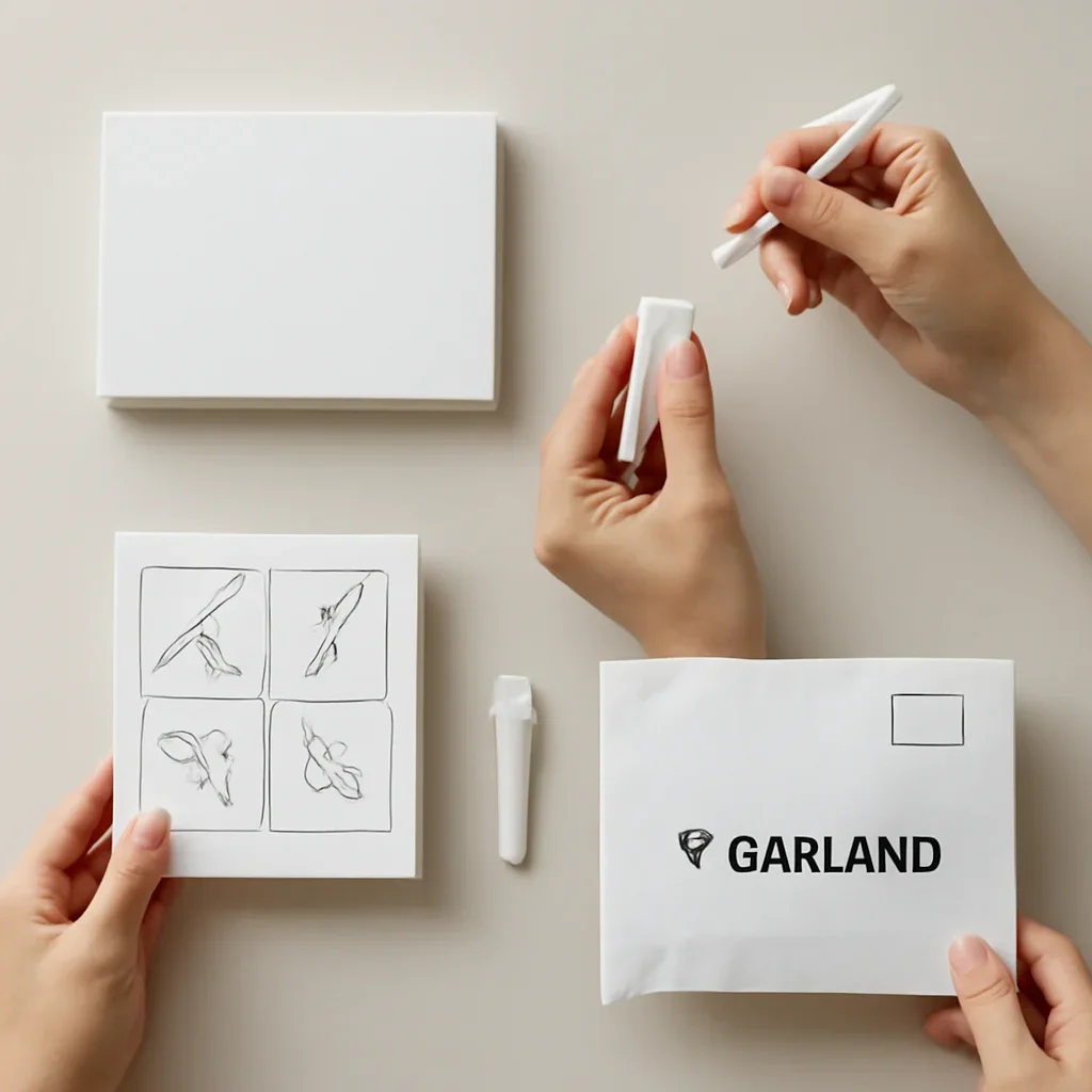 At-home sample collection and return steps for microbiome test Garland