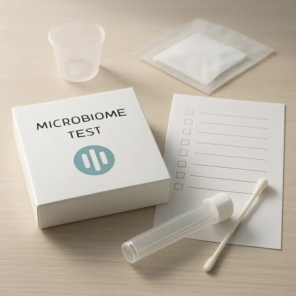 Microbiome sample collection checklist for at-home test kit users
