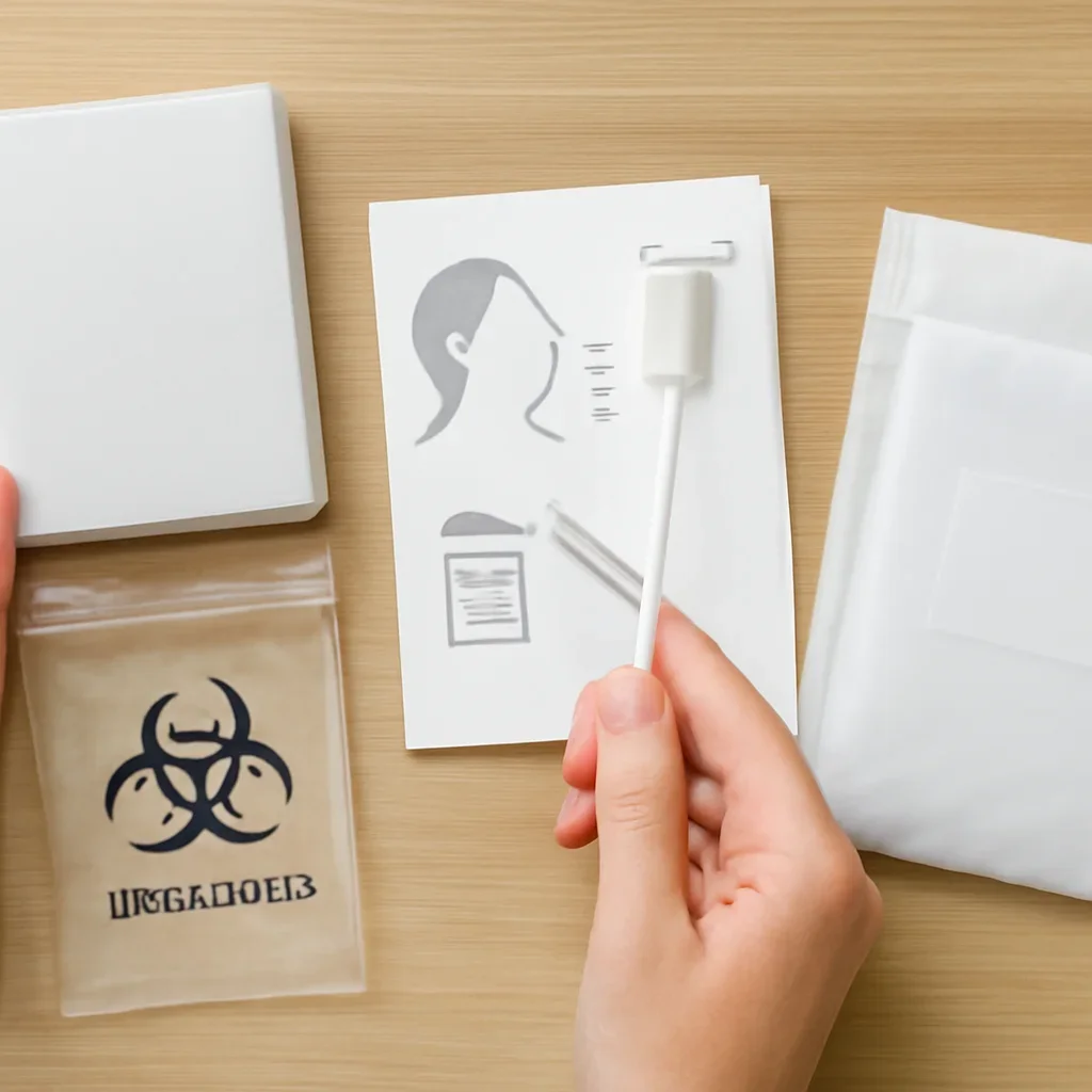 At-home sample collection and return steps for microbiome test kit