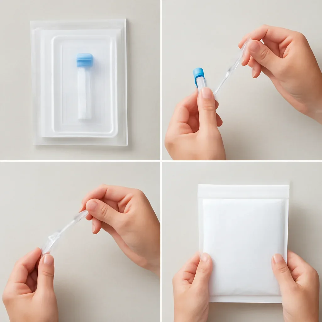 At-home sample collection and return steps for online microbiome test