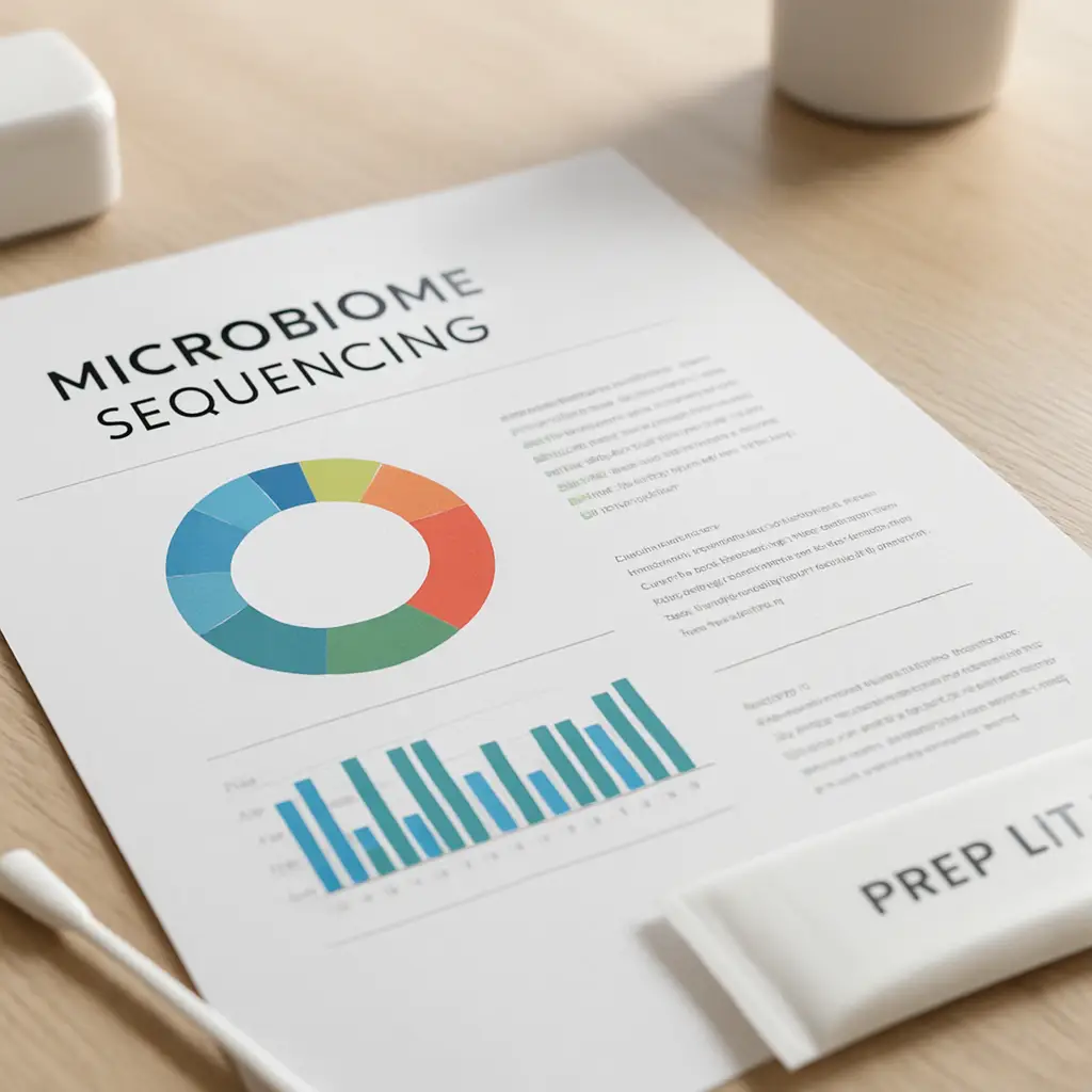 Microbiome sequencing data connected to a digital gut health report