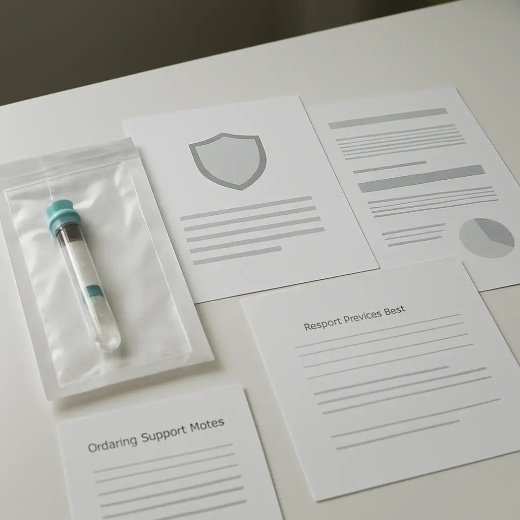Microbiome sequencing technology privacy report and ordering support