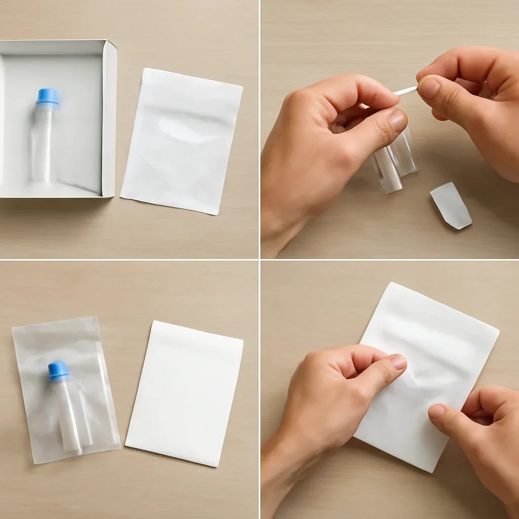 At-home stool sample collection and tracked return process for a gut microbiome test in Arkansas