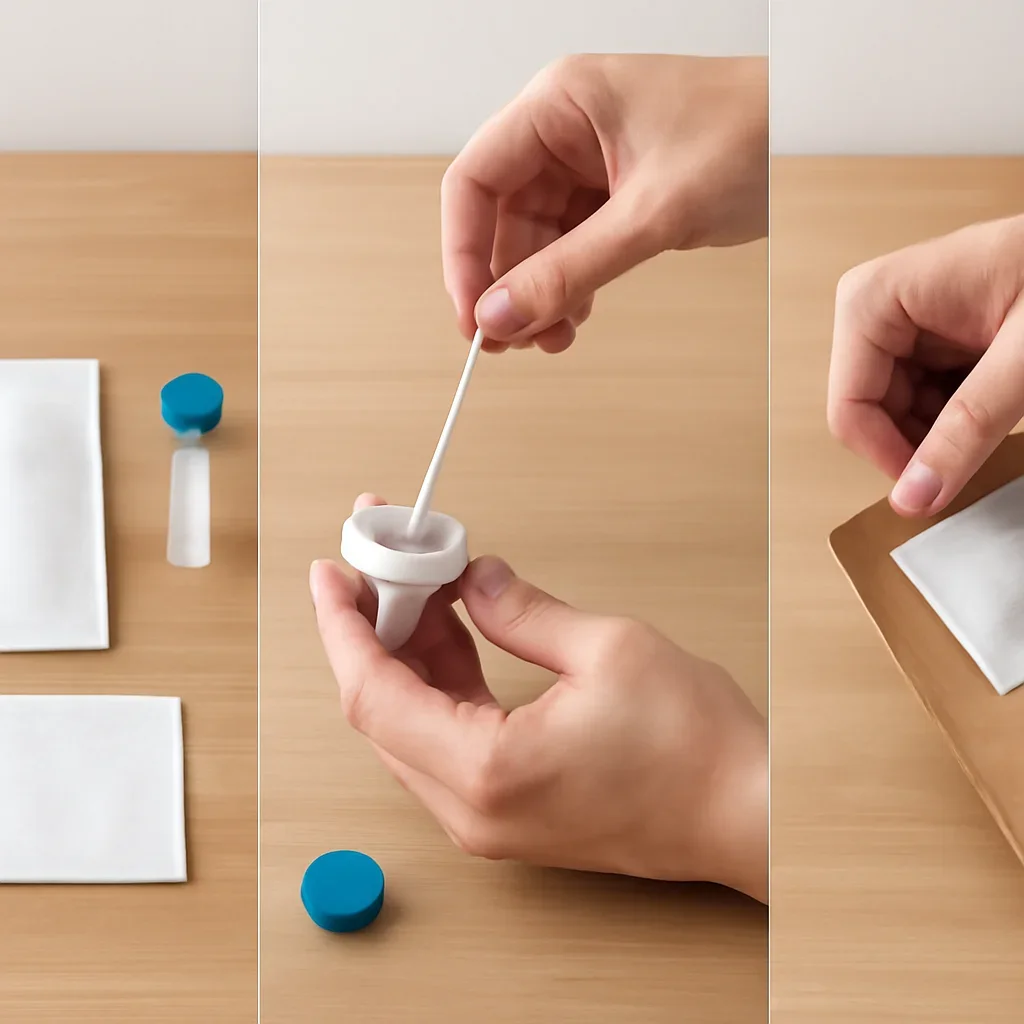 At-home stool sample collection and return process for a gut microbiome test in California
