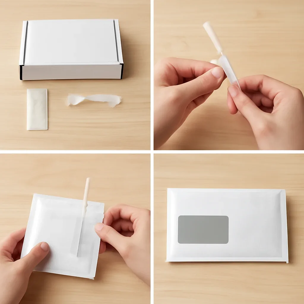 At-home sample collection and return steps for microbiome test Virginia