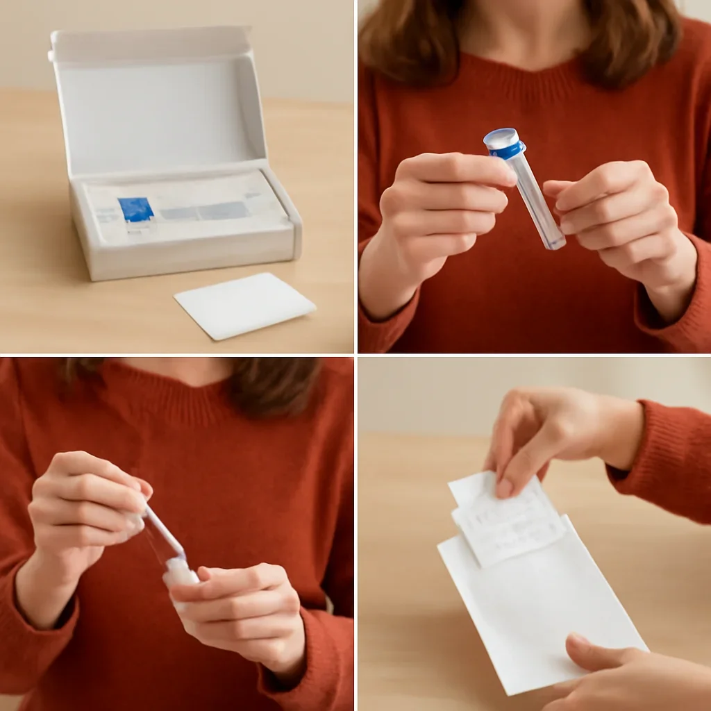 At-home stool sample collection and return process for a gut microbiome test in West Virginia